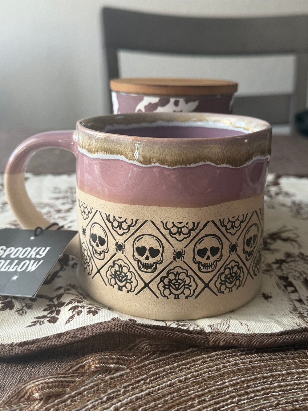 Pink Skull Pattern Ceramic Mug 🆕